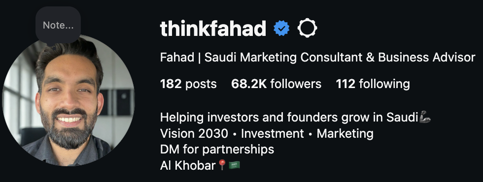 ThinkFahad Instagram profile